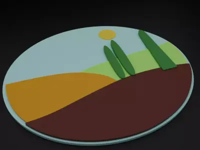 mountain logo 2D model for 3D print 3D print model