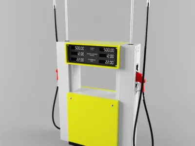petrol dispenser Low-poly 3D model