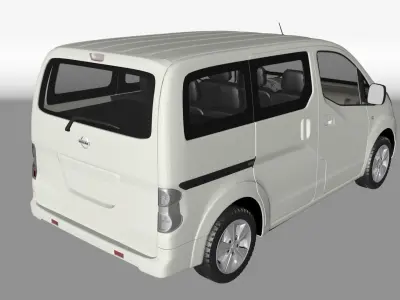 Detailed model Nissan e-nv200 Low-poly 3D model