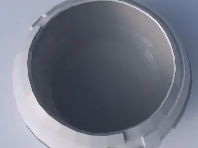 Bowl spheric squeezed wide with sharp ribbons 3D print model