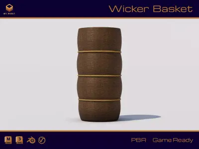 Wicker  Basket Free low-poly 3D model