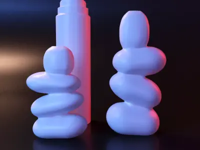 Vase ocean stone set 3D print model