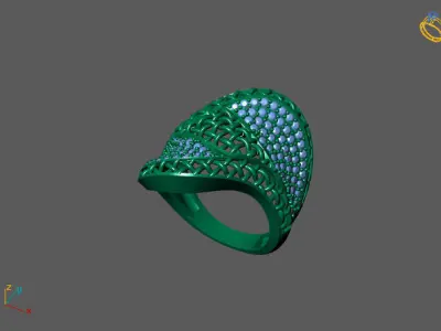 STL 3DM Women Ring Womens Ring Diamonds With Stone Model 3D print model