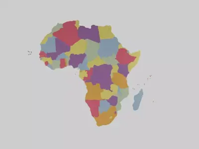 Africa Map 3D Low-poly 3D model