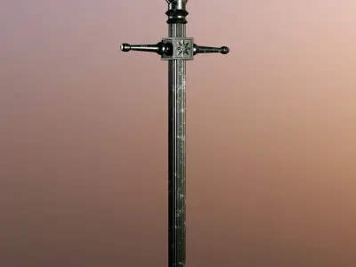 StreetLamp01 outdoor lamp post with light Low-poly 3D model