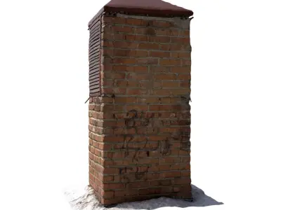 Brick ventilation column scan 40 Low-poly 3D model