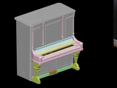 piano wooden 3D model