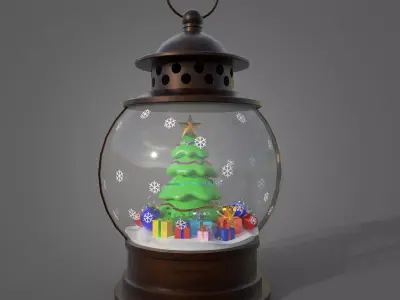 Christmas snowball with Christmas tree 3D model