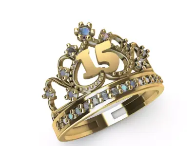 Anillo de 15 para dama-mujer -v- 3D print model