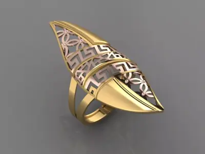 Women Long Ring Ready STL 3DM Models Womens Ring Long models 3D print model get