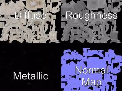 Ivory Temple Architecture model pack Low-poly 3D model