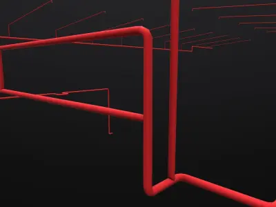 Fire Pipe Low-poly 3D model