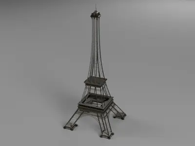 Low Poly Eiffel Tower Low-poly 3D model