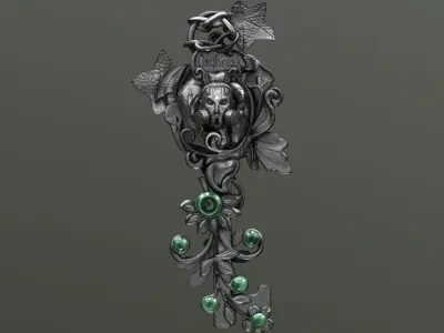 summer key Low-poly 3D model