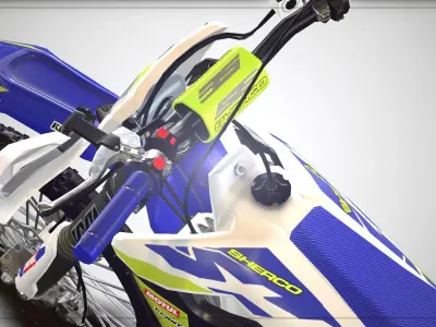 Sherco motocross Low-poly 3D model