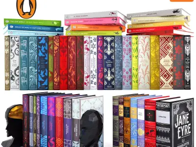 50 BOOKS penguin classics 3D model
