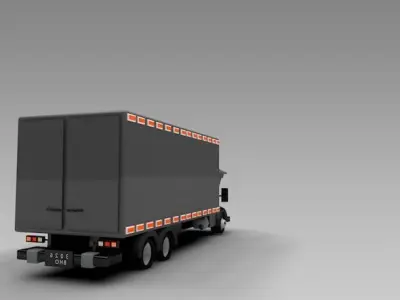 Low Poly Truck Refrigerator Low-poly 3D model
