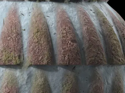 Roof Tile Materials 102- Snow Concrete Roofing - Seamless Pbr 4k Texture