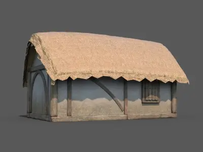 Medieval Village House 04 Free low-poly 3D model