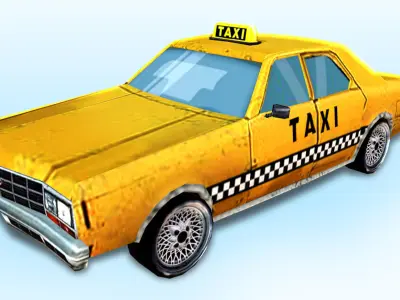 Low Poly Taxi Car 3D model