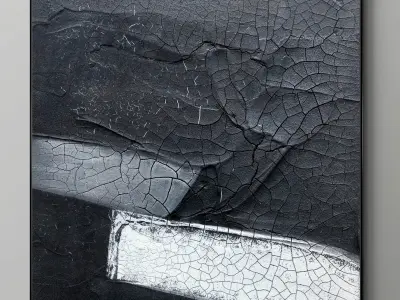 Plaster two square photo frames 06 Low-poly 3D model