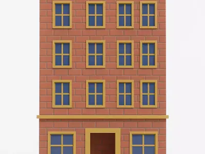 Low poly apartment building  Low-poly 3D model