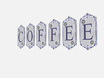 old stone cafe sign model Low-poly 3D model purchase