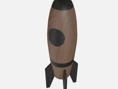 Wood rocket Low-poly 3D model