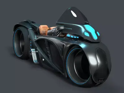 Sci fi Bike Lowpoly model Low-poly 3D model