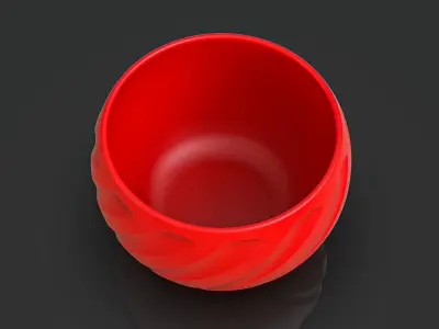 spvase clear glass cup with swirls 3D print model