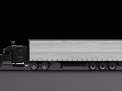 Kenworth 990 Truck Black 3D model