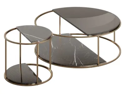 Fendi Boogie Circle Portoro Palladium Marble Low-poly 3D model