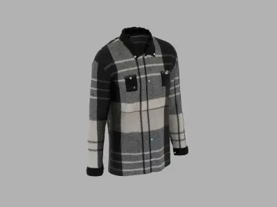 Shirt with buttons Low-poly 3D model