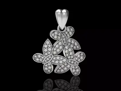 Diamond Butterfly Pendant 3D print model order