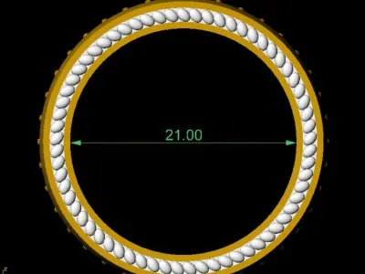 Mens Diamond Eternity Band   3D CAD Jewelry Model 3D print model