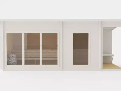 Sauna Grey Low-poly 3D model