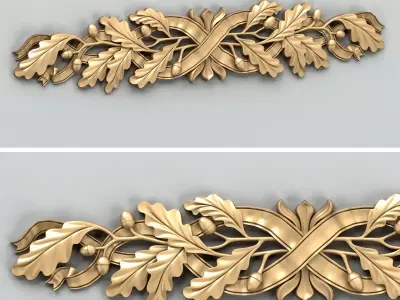 Carved decor horizontal 038 3D model