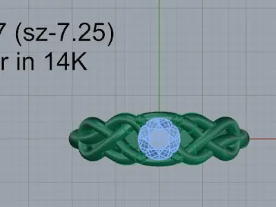 Round Diamond Twisted Ring 4027 3D print model