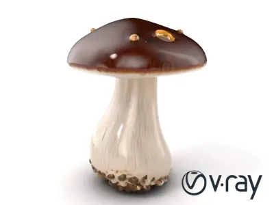 Stylized Glowing Mushroom with Surreal Design model pack Low-poly 3D model