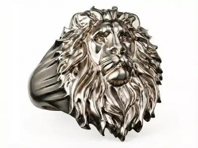  Lion Ring 7 Sizes STL for Jewelry Casting 3D print model 3D print model