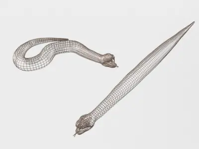 Python Snake Low-poly 3D model