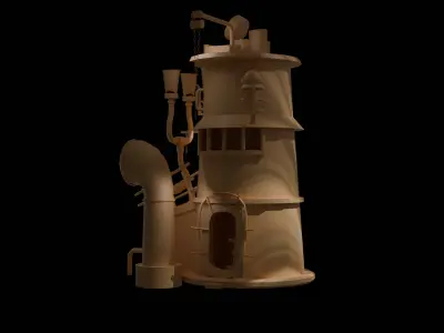 House stylized basemesh cartoon lowpoly Low-poly 3D model