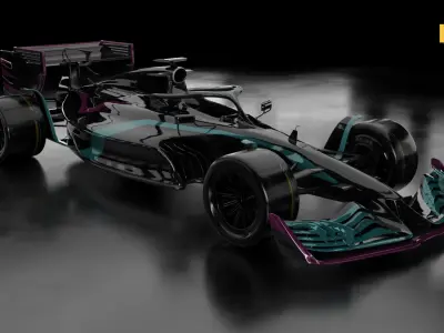 Formula 1 Generic Racing Car 02 Low-poly 3D model