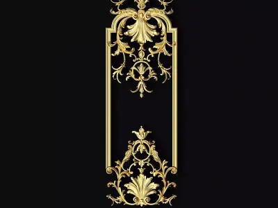Central decor ornament for furniture 3D model 1076