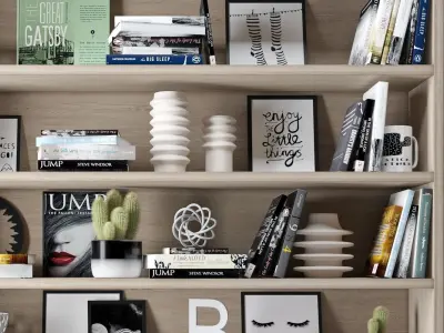 bookshelf decoration 3D model