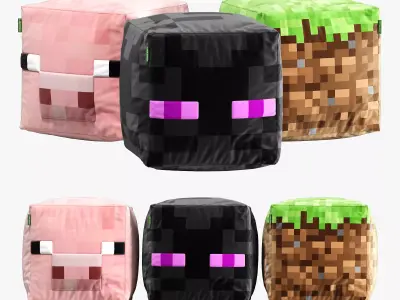 minecraft ottoman set 002 3D model