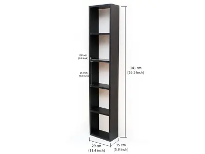 Ebee Engineered Wood Wall Mount Book Shelf 3D model