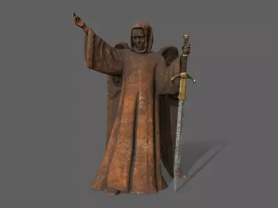 Angel Statue Low-poly 3D model