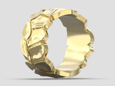 R 173 Sculptural wedding band ring 3D print model