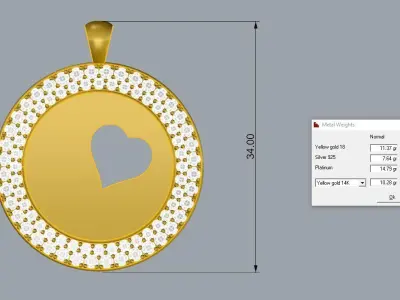 Heart pendant  3D print model